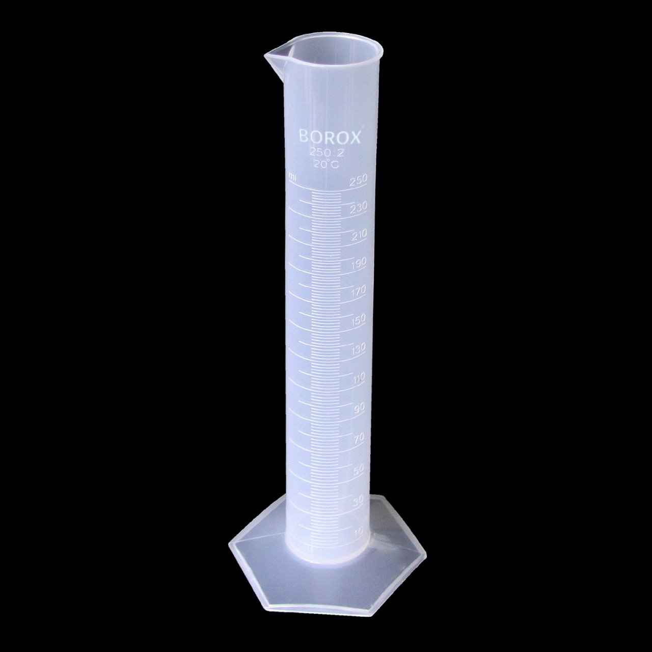 Mezür 250 ml Plastik - Uzun form - kabartma skala
