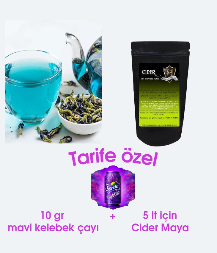 Purple Cider Mavi Çay + 5lt İÇİN Cider Maya Başarılı Sepete Eklendi
