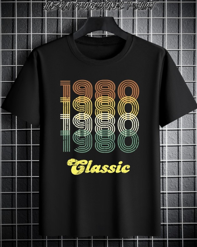 Unisex Baskılı T-Shirt 1980C