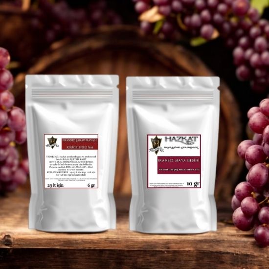 Fransız Kırmızı Şarap Mayası 6gr ve Maya besini 10gr