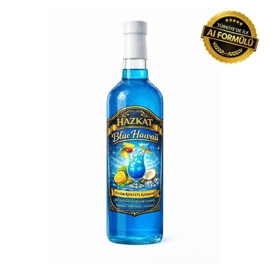 Hazkat Blue Hawaii Alkolsüz Kokteyl Mocktail Hazır Karışım Şurubu  750ml