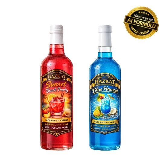 Hazkat Summer Set Alkolsüz Kokteyl Mocktail Hazır Karışım Şurupları  750ml x 2