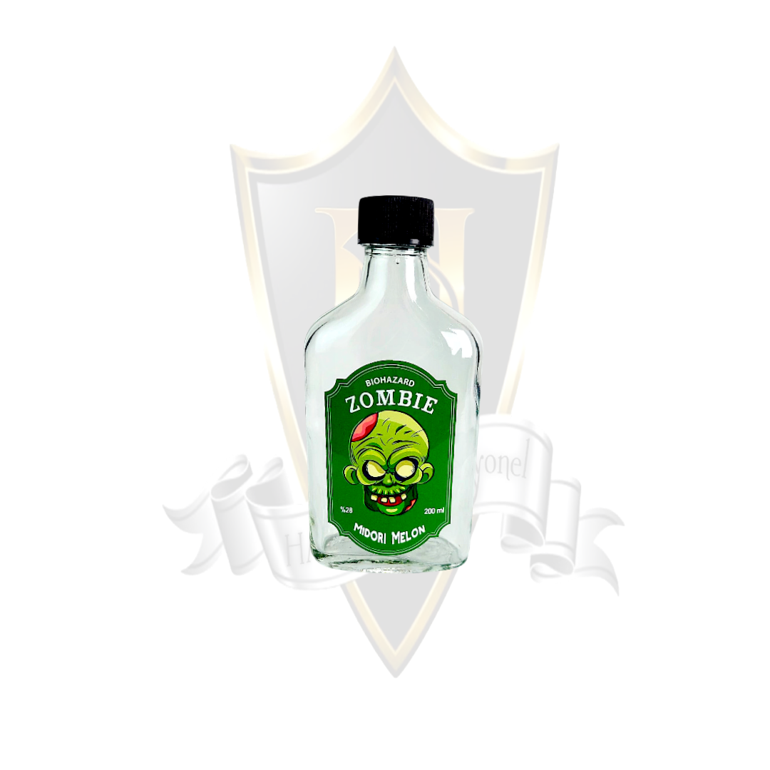 200 ml Basklı Yassı Şişe Midori