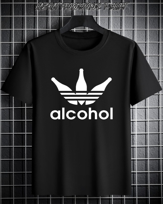 Unisex Baskılı T-Shirt Adicol Siyah