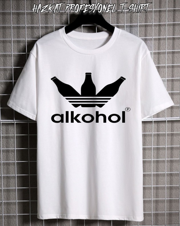 Unisex Baskılı T-Shirt Adicol Beyaz
