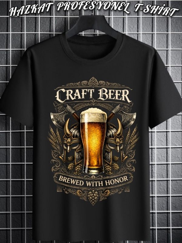 Craft Beer Baskılı T-Shirt  XXL