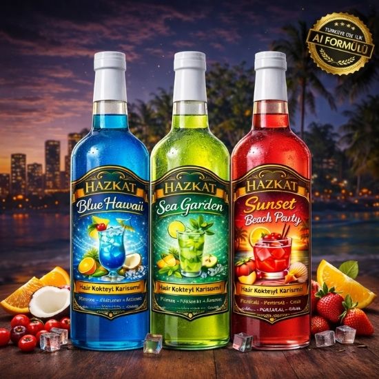 Hazkat Tropic Set Alkolsüz Kokteyl Mocktail Hazır Karışım Şurupları  750ml x 3