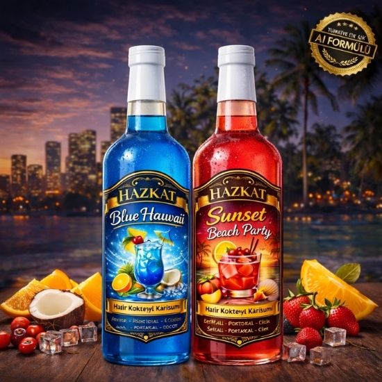 Hazkat Summer Set Alkolsüz Kokteyl Mocktail Hazır Karışım Şurupları  750ml x 2