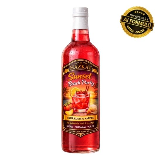 Hazkat Sunset Beach Party Alkolsüz Kokteyl Mocktail Hazır Karışım Şurubu  750ml