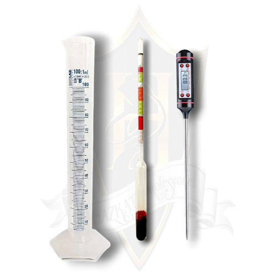 Hidrometre Mezur Termometre 3 Lü Set