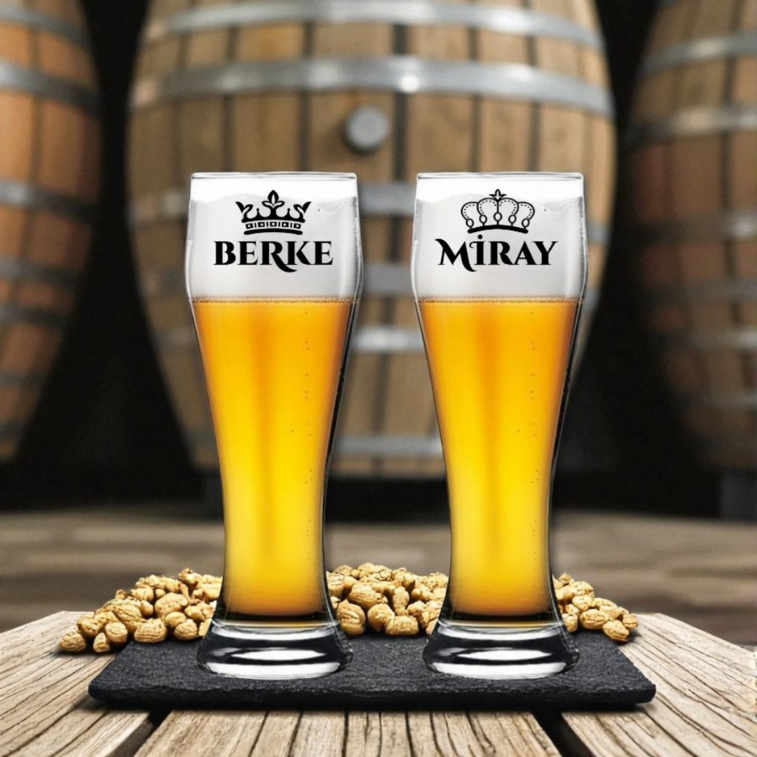 Baskılı Bira Bardağı Kişiye Özel Set