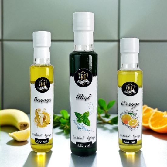 Favori 3 Lü Kokteyl Şurupları MUZ NANE PORTAKAL