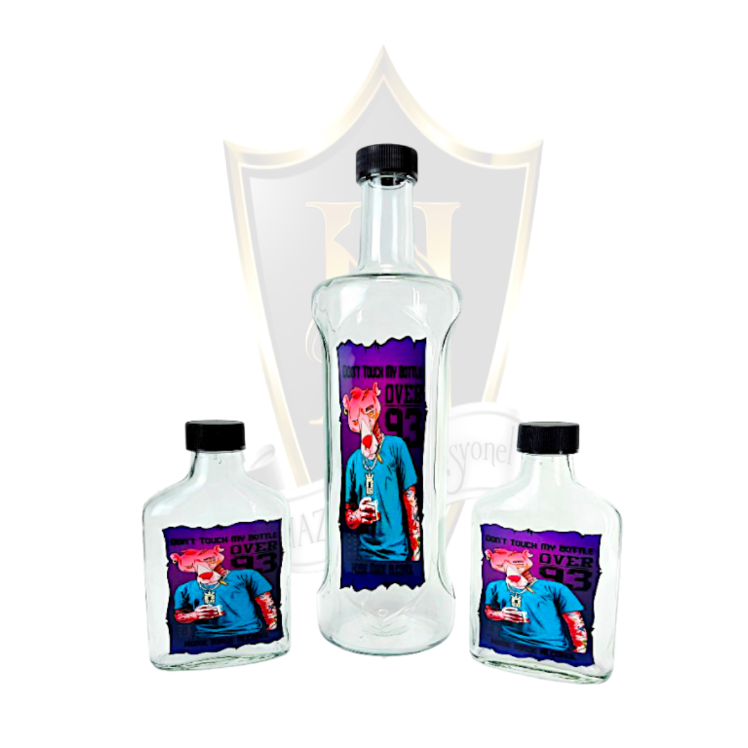 Baskılı Cam Şişe Pink Set