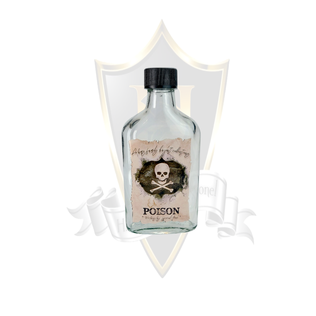 200 ml Basklı Yassı Şişe Poison