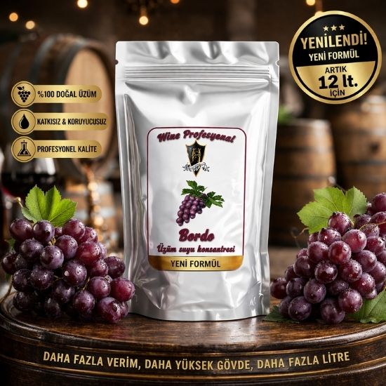 Wine Profesyonel Üzüm Suyu Konsantresi Kit Bordo 12lt