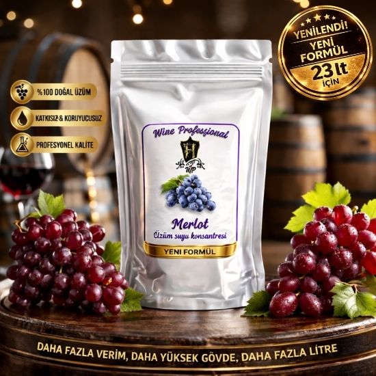 Wine Profesyonel Üzüm Konsantresi Kit MERLOT 23lt